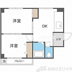 大淀ハイツ 2DKの間取図画像