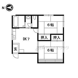 メゾン東陽 2DKの間取図画像