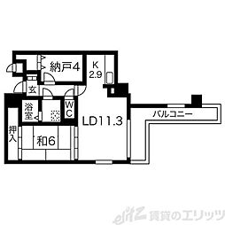 東明マンション江坂2 ワンルームの間取図画像
