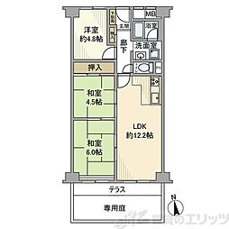 グリーンコーポ江坂第2 3LDKの間取図画像