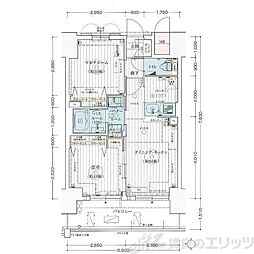 エステムコート新大阪Xザ・ゲート 2DKの間取図画像