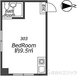 K'sコートリバーサイド相川 ワンルームの間取図画像