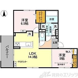 Dーresidence下田部B 2LDKの間取図画像