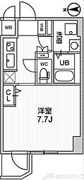 ラドゥセール江坂2 1Kの間取図画像