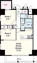 フレール江坂レジデンシャル 1SLDKの間取図画像
