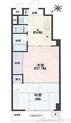 淡路第1ダイヤモンドハイム 2DKの間取図画像
