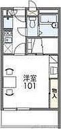 レオパレスリビエールブランシェ 1Kの間取図画像