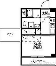 ベルデ・ビエント千里山 1Kの間取図画像