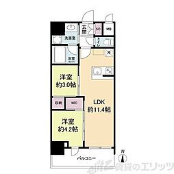 セレニテフラン梅田 2LDKの間取図画像