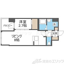 HS梅田EAST 1LDKの間取図画像