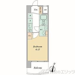 セレニテ梅田北グランデ 1Kの間取図画像