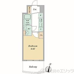 セレニテ梅田北グランデ 1Kの間取図画像