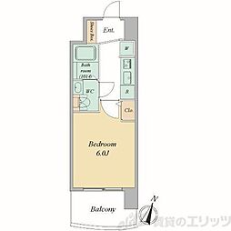 セレニテ梅田北グランデ 1Kの間取図画像