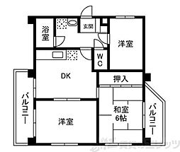 コンプリーション1 3DKの間取図画像