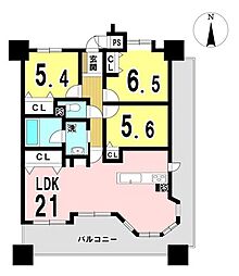 パステル音羽 3LDKの間取図画像