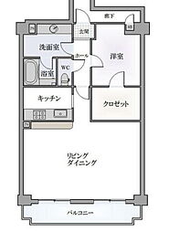 チサンマンション並木町 1LDKの間取図画像
