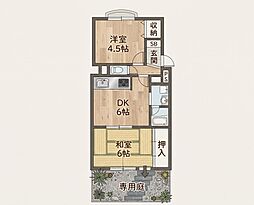 成起マンション 2LDKの間取図画像