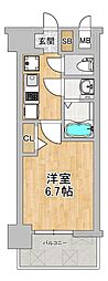 プレサンス塚本ミッドマーク 1Kの間取図画像