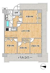 千舟リバーサイドヴィラD棟 4LDKの間取図画像