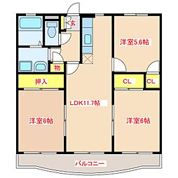 SKシャルマン 3LDKの間取図画像