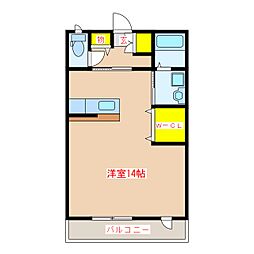 コーポ奈良3 ワンルームの間取図画像