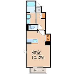 シェトワ ワンルームの間取図画像