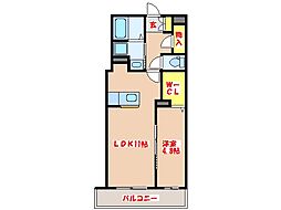 シャルマンハイム成岡 1LDKの間取図画像