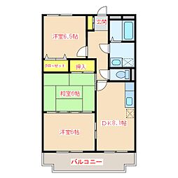 ビラージュ平佐 3DKの間取図画像