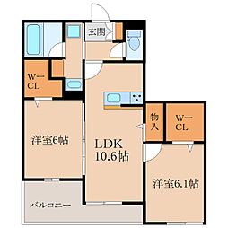 M&S RESIDENCE LIEN 2LDKの間取図画像