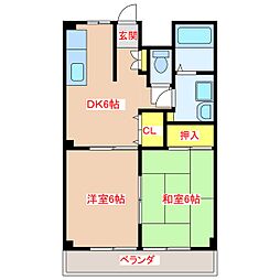 ドゥ・グランメール 2DKの間取図画像