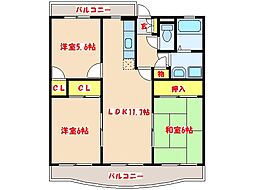 SKシャルマン 3LDKの間取図画像