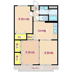 アネックスローズマンション 3DKの間取図画像