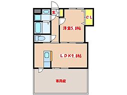 felice 1LDKの間取図画像