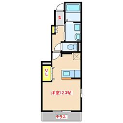 ユニゾンハウスK ワンルームの間取図画像