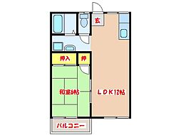 ホワイトハイツ霧島 1LDKの間取図画像