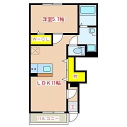 ラピュタ 1LDKの間取図画像