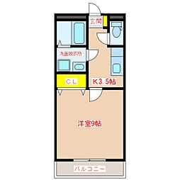 パルコM&Y 1Kの間取図画像