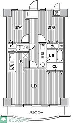 リレント谷塚 2LDKの間取図画像