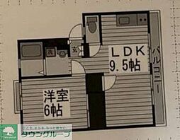 エクセルハイム 1LDKの間取図画像