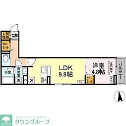 セレスティア東保木間II 1LDKの間取図画像
