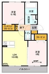 レイクガーデン 2LDKの間取図画像
