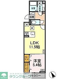 グラナーデ扇II 1LDKの間取図画像