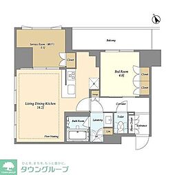 オアーゼ日暮里レジデンス 1SLDKの間取図画像