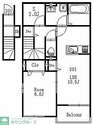 (仮)草加市吉町5丁目AP 1SLDKの間取図画像
