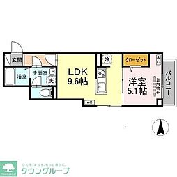 グラナーデ扇IC 1LDKの間取図画像