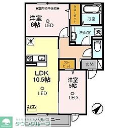 ヴィラアリエッタ 2LDKの間取図画像