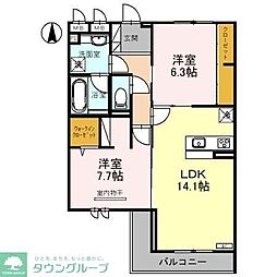 ピースラヴィータW 2LDKの間取図画像