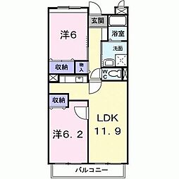 アーバン・ヒルズ 2LDKの間取図画像