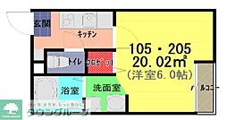 アーク・ヴィラ松原 1Kの間取図画像