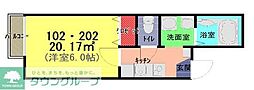 アーク・ヴィラ松原 1Kの間取図画像